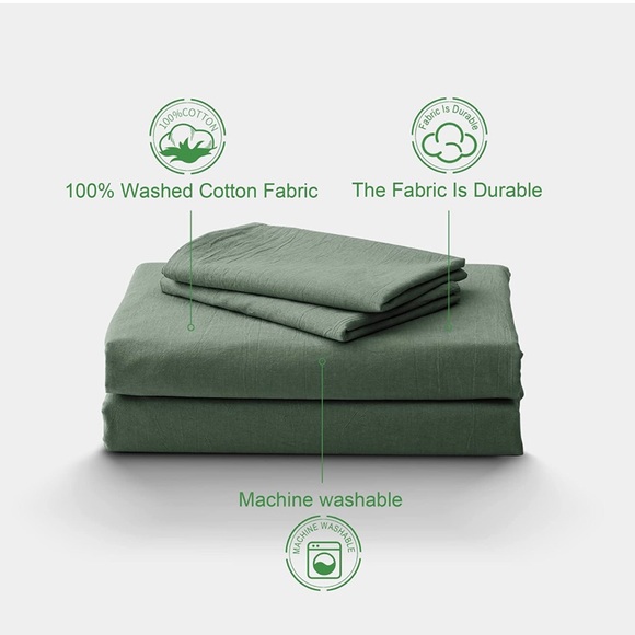 1200TC LUXURY 100% Washed Cotton Linen Duvet Covers 3 Piece Set KAKABELL - Picture 4 of 7